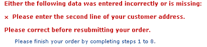Clear and instructive error message