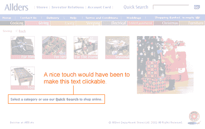 A nice touch would have been to make the Quick Search text clickable