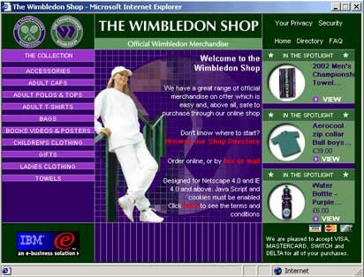 Shop home page